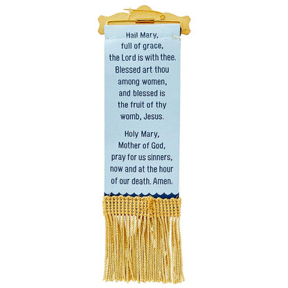 Vintage Ribbon Pin With Tassels - Our Lady Of Grace