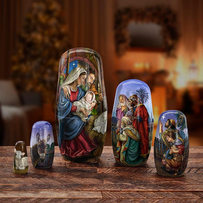 Five-Piece Nesting Nativity Set