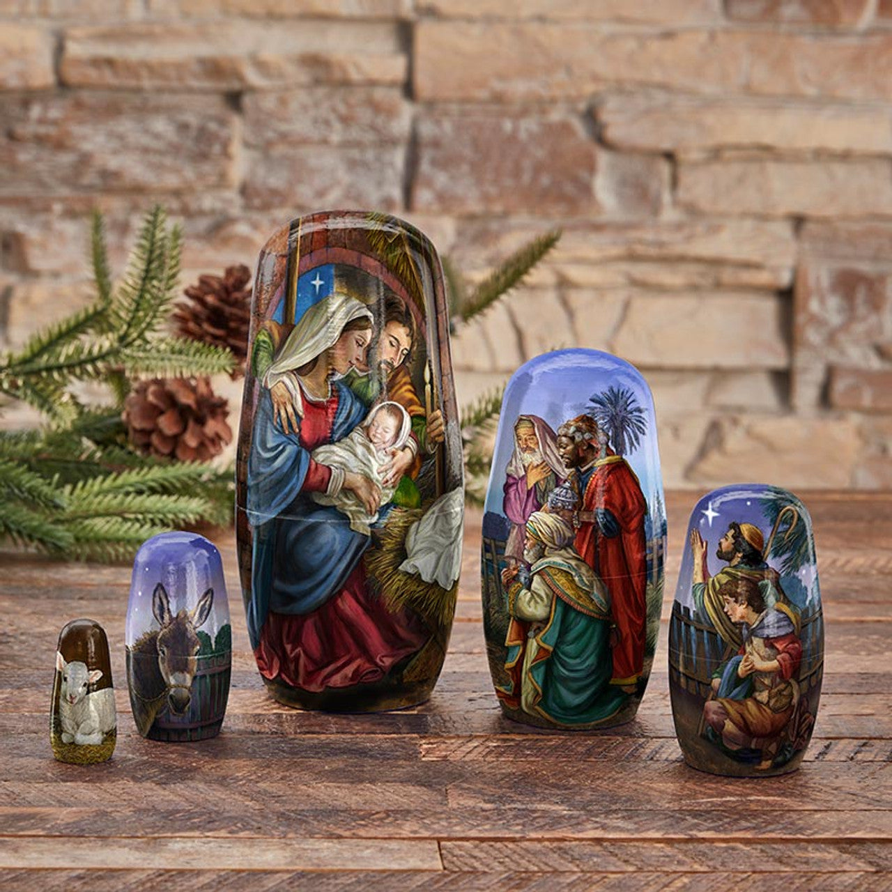 Five-Piece Nesting Nativity Set