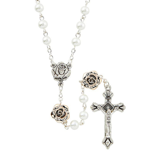 Golden Rose Collection - White Rosary