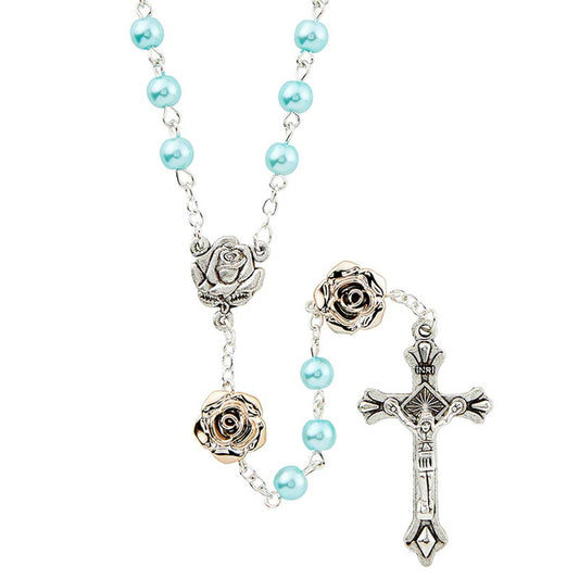 Golden Rose Collection - Aqua Rosary