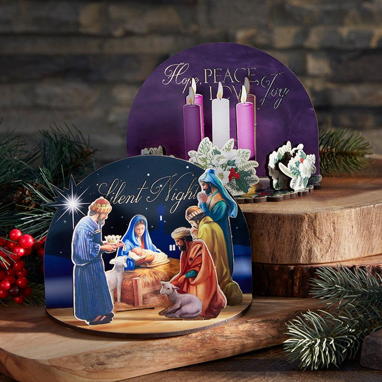 Nativity Advent Candles 3D Desk Stand