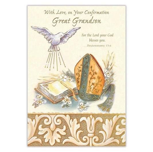 With Love on Your Confirmation, Great Grandson Card