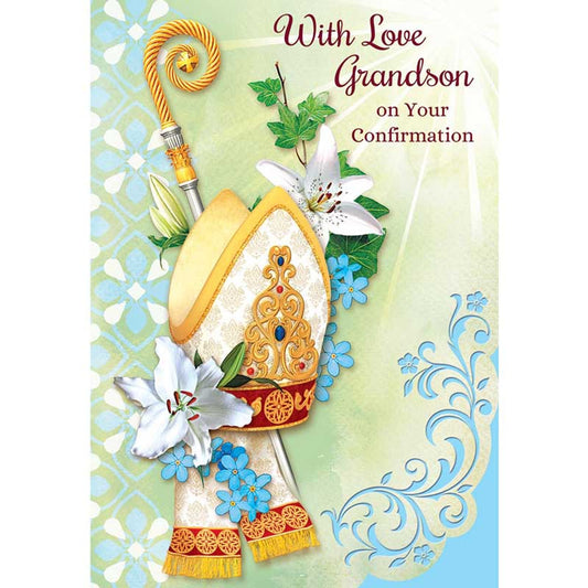 With Love Grandson Confirmation Card