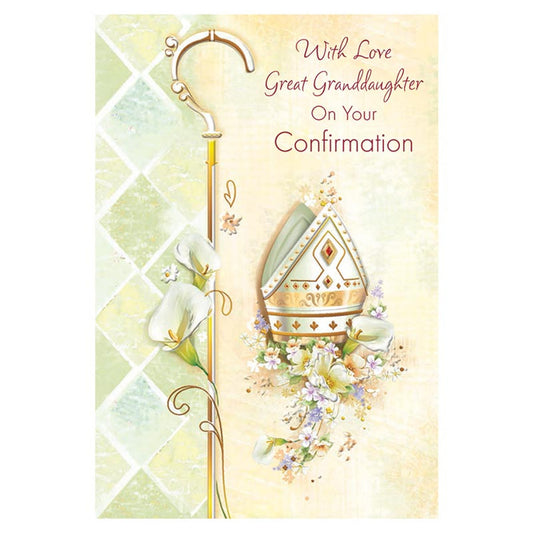 With Love Great Granddaughter Confirmation Card