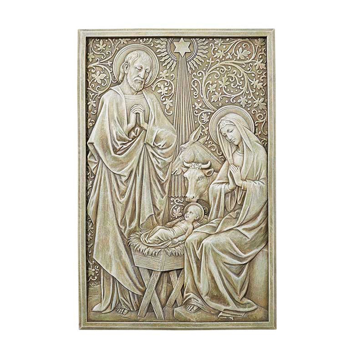 13" H Nativity Garden Plaque