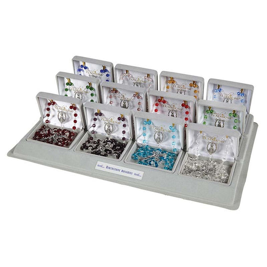 Birthstone Rosary with Display