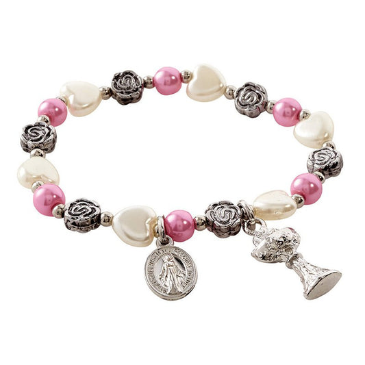 First Communion Rose Bracelet