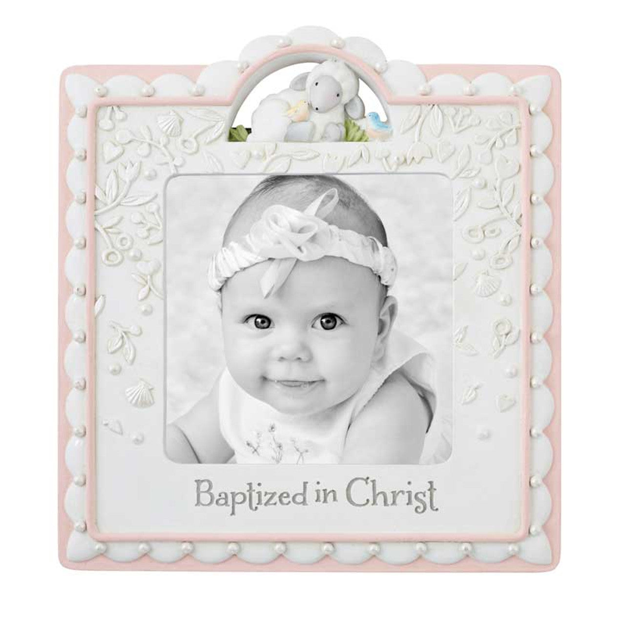 Baptized in Christ Photo Frame Pink