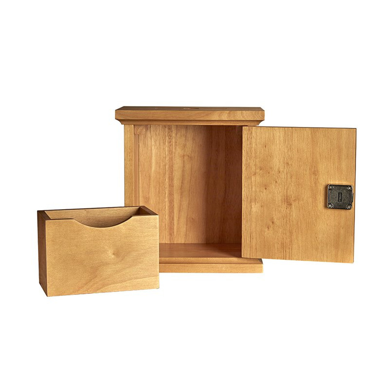 Wall Offering Box - Medium Oak