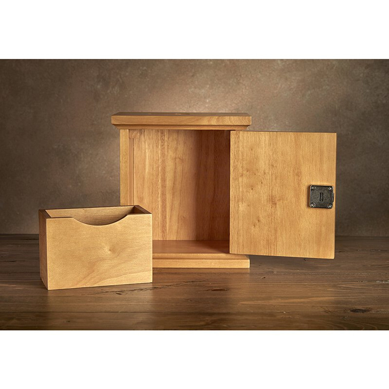 Wall Offering Box - Medium Oak