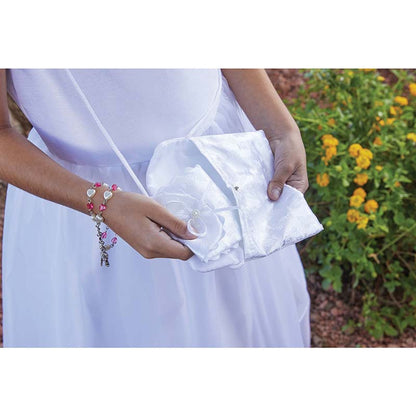 First Communion Chalice Brocade Rosary Case