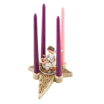 Two Piece Nativity Angel Advent Candle Holder