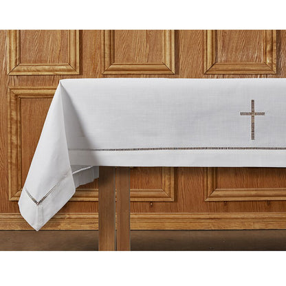 Eyelet Edged with Embroidered Cross Altar Frontal