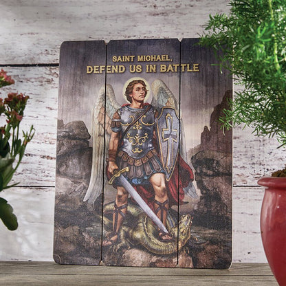 Wood Pallet Sign - Saint Michael (G1082)