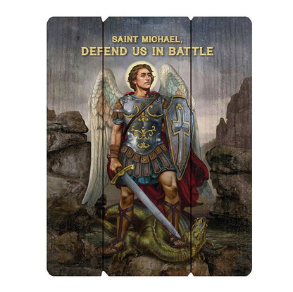 Wood Pallet Sign - Saint Michael (G1082)