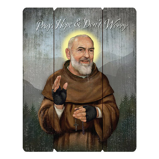 Wood Pallet Sign - Saint Pio