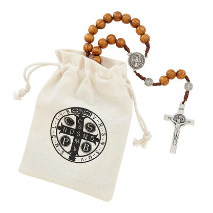 Saint Benedict Paracord Rosary - Brown