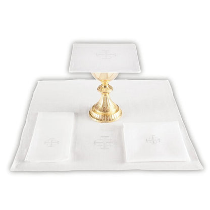 100% Cotton Jerusalem Cross Chalice Pall with Insert - 4/pk