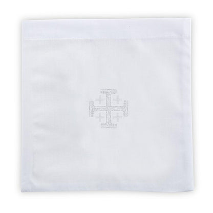 100% Cotton Jerusalem Cross Chalice Pall with Insert - 4/pk