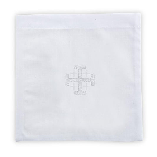 100% Cotton Jerusalem Cross Chalice Pall with Insert - 4/pk