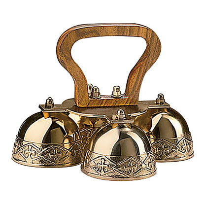 4-Bell Embossed Brass Altar Bells