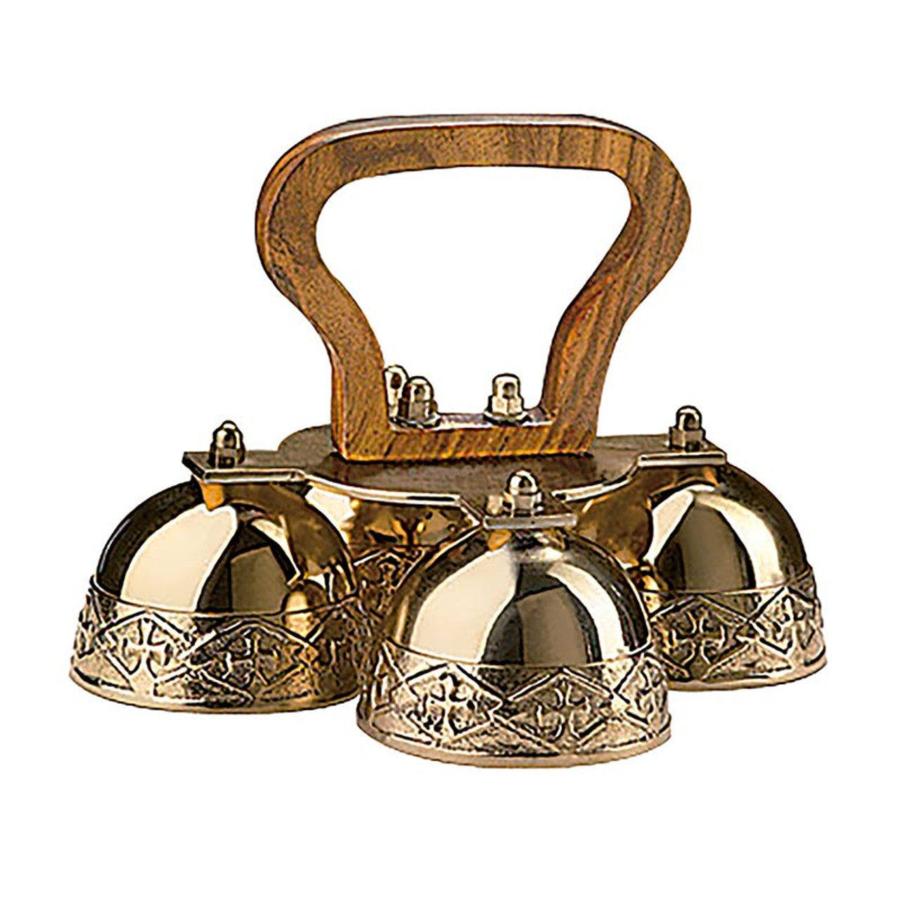 4-Bell Embossed Brass Altar Bells