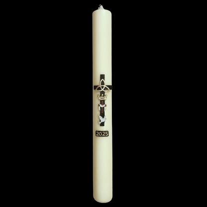 Green Cross With Dove Paschal Candle