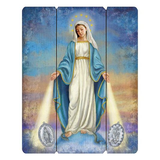 Wood Pallet Sign - Our Lady of The Miraculous Medal