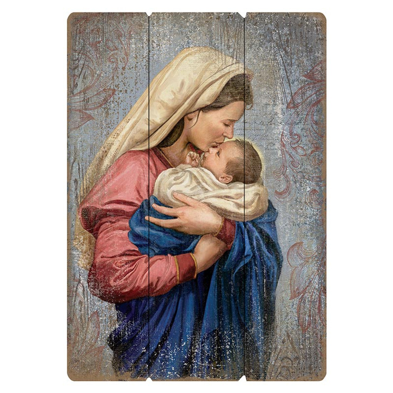 Wood Pallet Sign - Madonna & Child Large