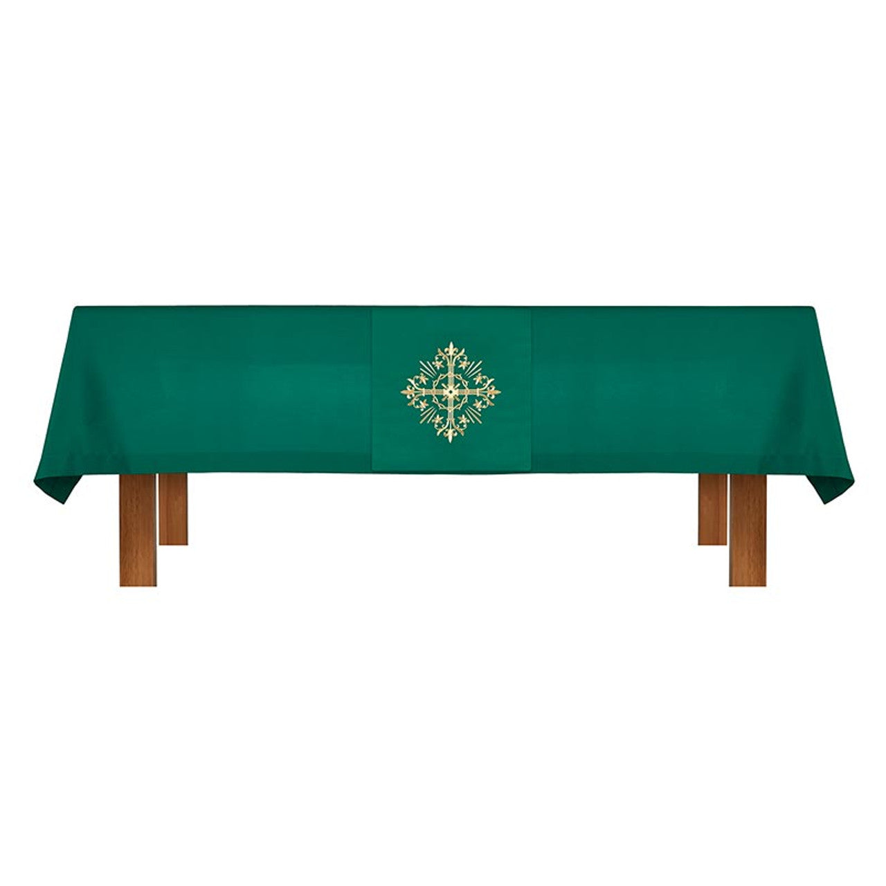 Altar Frontal and  Holy Trinity Cross Overlay Cloth - Set of 2 (J0943GRN)