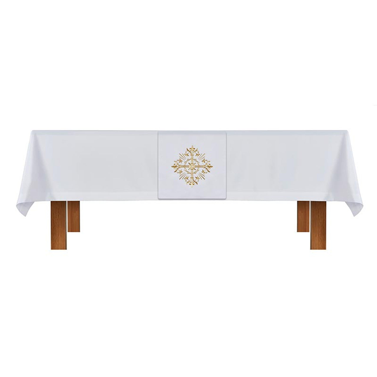 Altar Frontal and  Holy Trinity Cross Overlay Cloth - Set of 2 (J0943WHT)