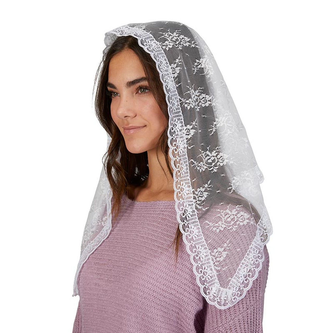 Traditional Chapel Veil - White