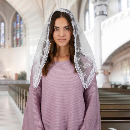 Traditional Chapel Veil - White