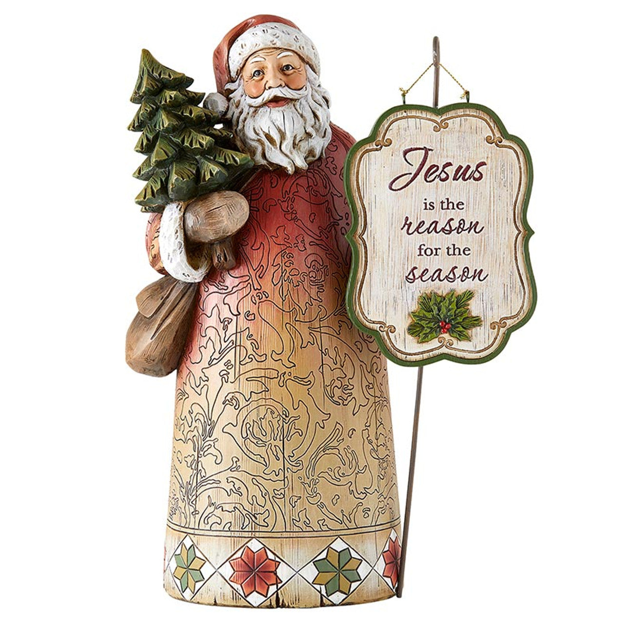 12.5'' Joyful Santa Statue