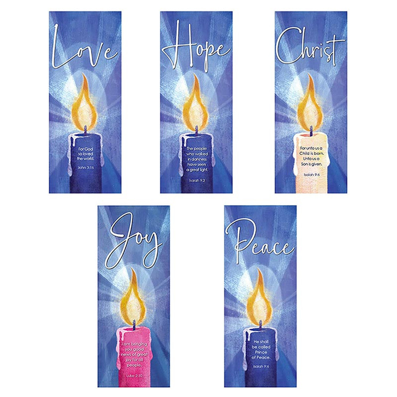 Blue Advent Candle Banner Set - Set of 5