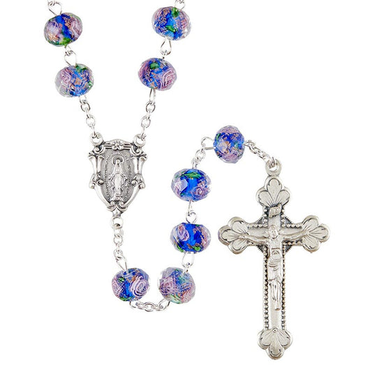 Hand Painted Rosary - Sapphire