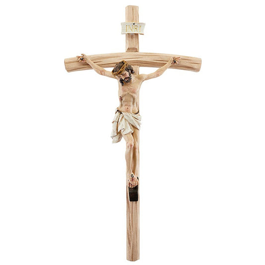 Val Gardena Wood Crucifix with Hand Painted Corpus (JC-0002)