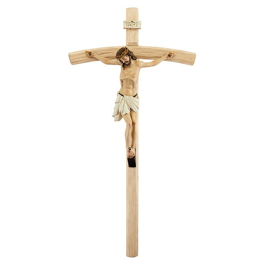 Val Gardena Wood Crucifix with Hand Painted Corpus (JC-0004)