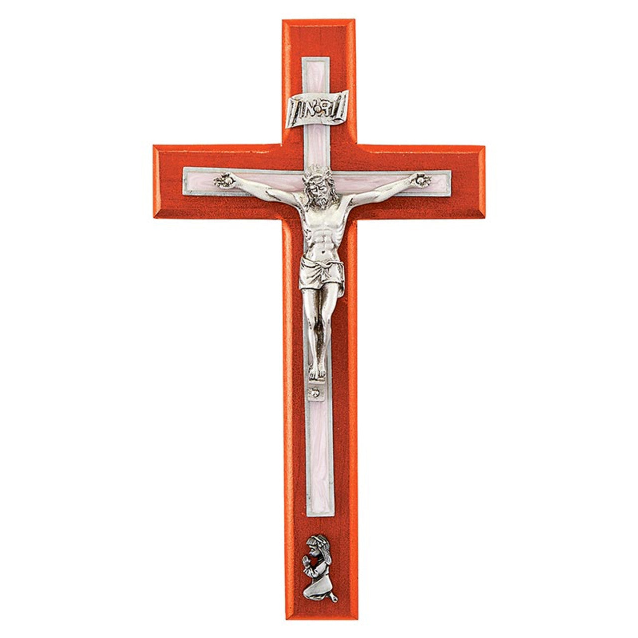 Crucifix with Baby Girl - Pink