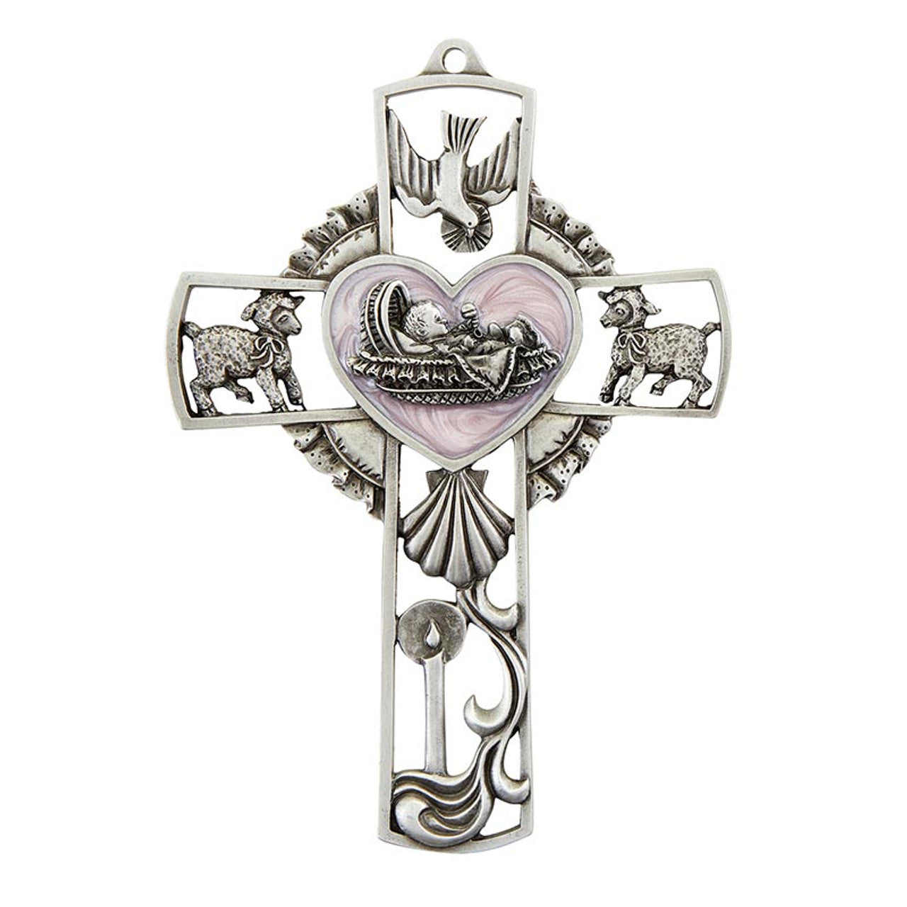 Baby Girl Wall Cross - Pink