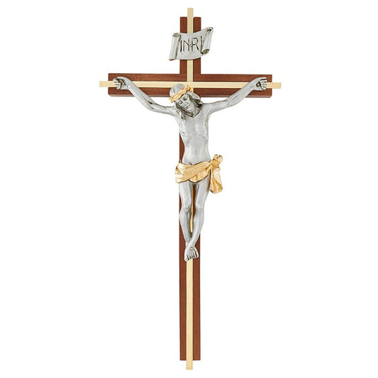 Crucifix with Two-Tone Corpus and Inlay