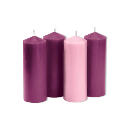 8" H Advent Pillar Candle Set