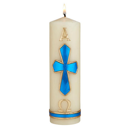 Family Prayer Candle - Alpha & Omega