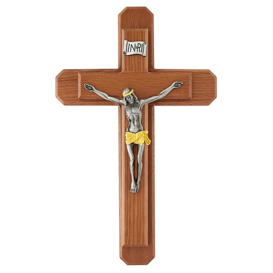 13" H Walnut Sick Call Crucifix Set (L1355)