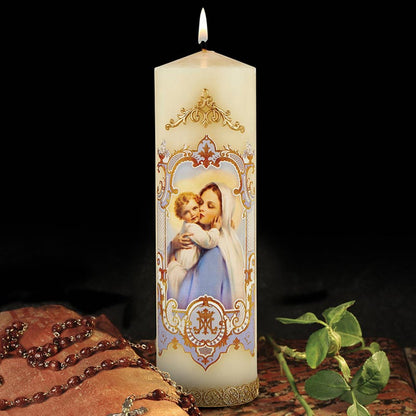 Vintage Devotional Candle - Madonna & Child