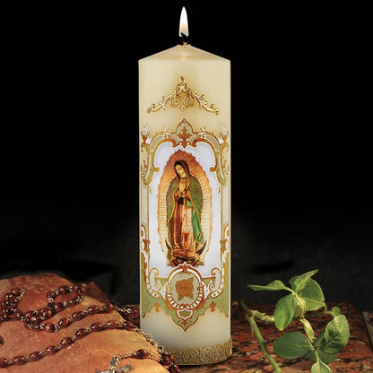 Vintage Devotional Candle - Our Lady of Guadalupe