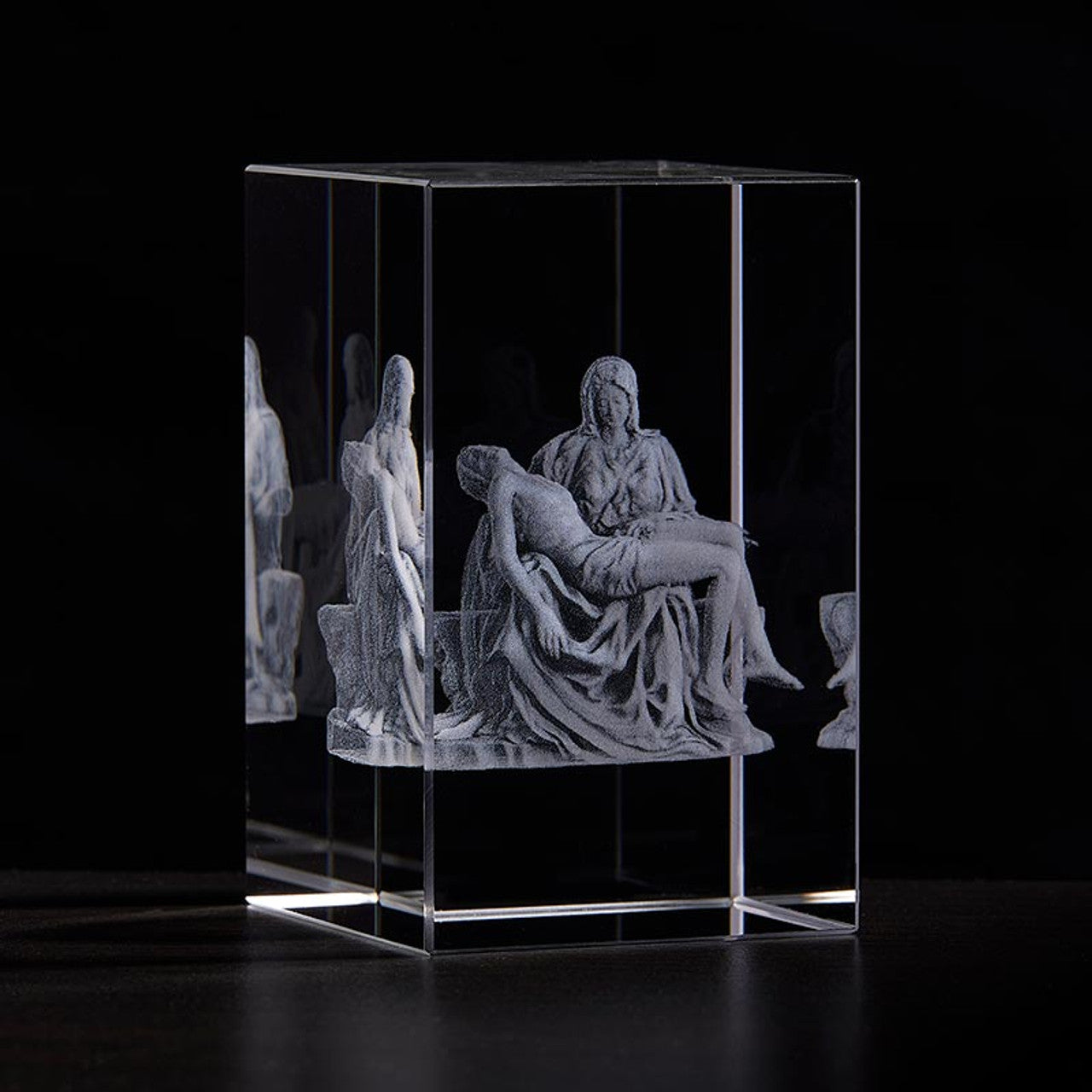 Square Etched Glass Square Pieta