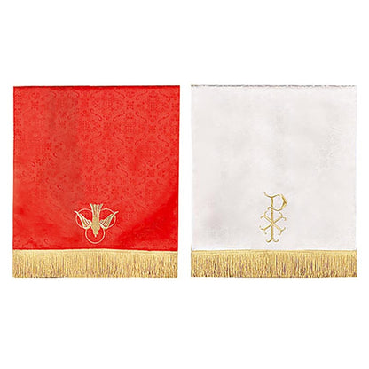 Jacquard Reversible Table Runner with Dove: Red/White