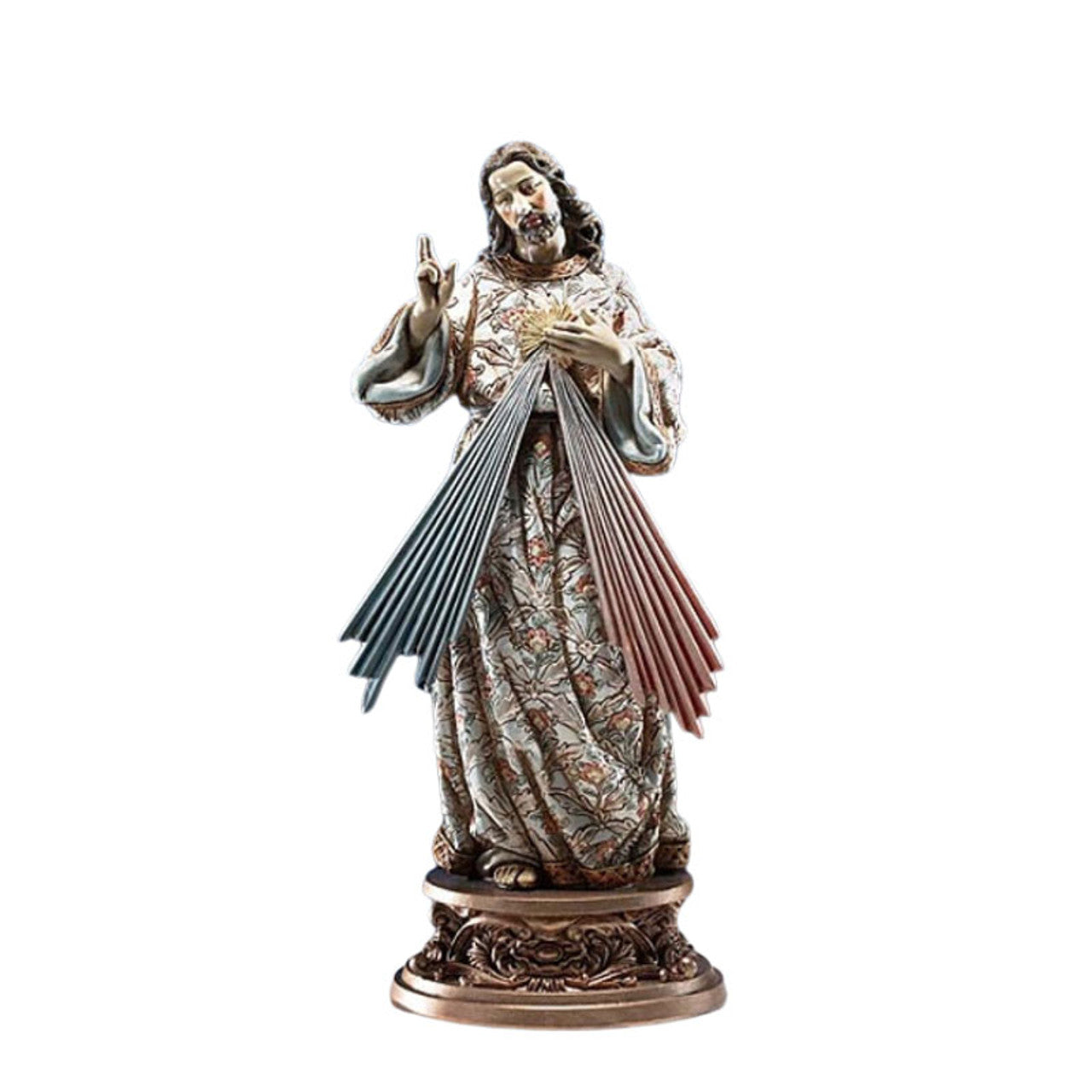 Divine Mercy Statue with Ornate Base